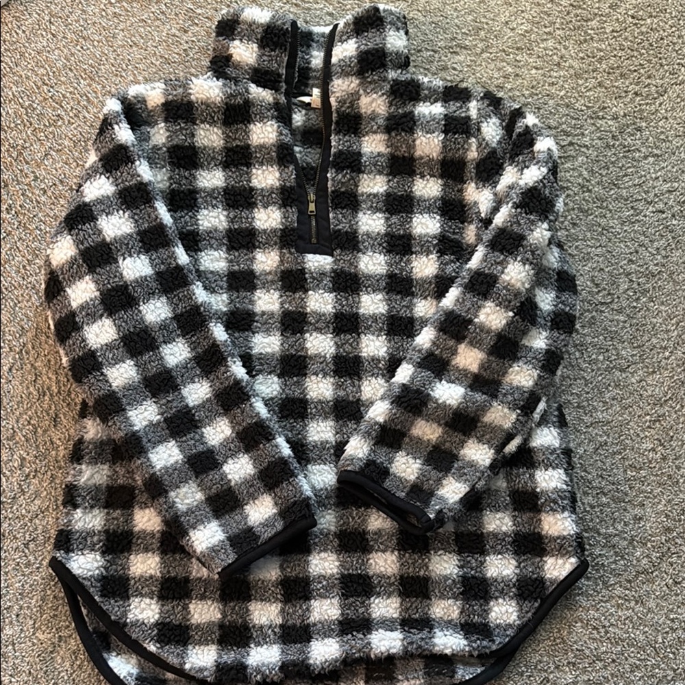 Cozy Black and White Checkered Kids Jacket